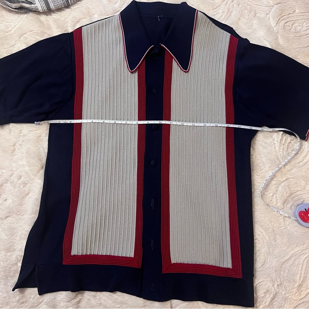 Men's Navy and Red Polo Shirt